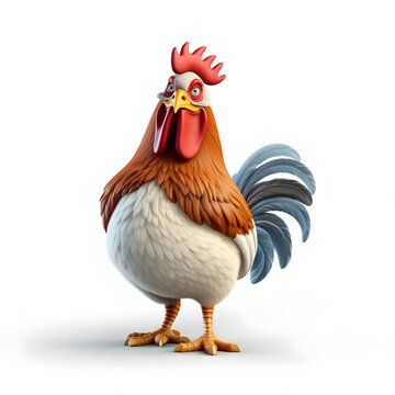 photo 3d cartoon of chicken character