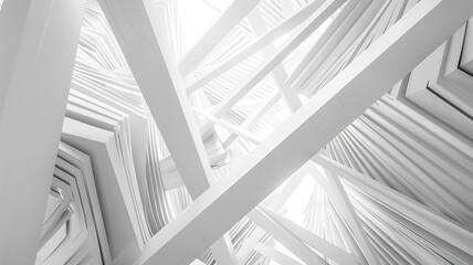 Monochrome Abstract of Geometric Beams and Angles in Modern Architecture