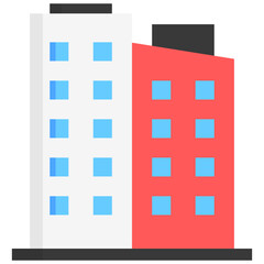 apartment multi color icon, use for modern concept, app, and web development	.