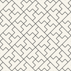 Vector seamless pattern. Repeating geometric elements. Stylish monochrome background design.