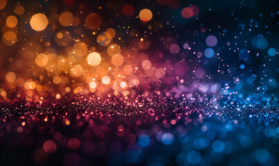 Abstract bokeh glitter background, creating a mesmerizing and sparkling visual display, perfect for adding a touch of glamour and magic to any design or setting. - obrazy, fototapety, plakaty