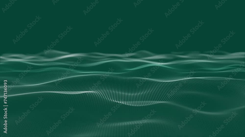Poster abstract colorful digital particles wave with dust and light motion background