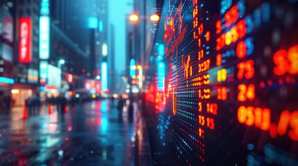 Lively stock exchange graph with vibrant lines