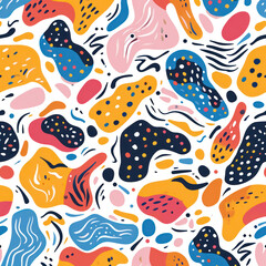 Naklejka premium Abstract Pattern Design: Seamless Textile Art with Modern Trendy Wallpaper Illustration