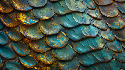 texture of dragon scales, reptile skin, metallic colorful background	