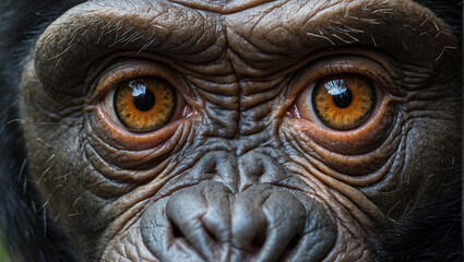 close up of a face monkey