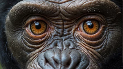 Zelfklevend Fotobehang close up of a face monkey © woodbe