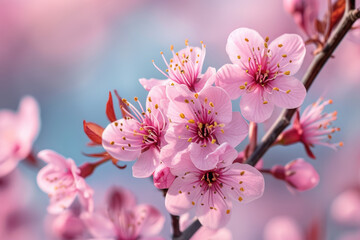 Close-up of colorful flowers blooming on tree branch