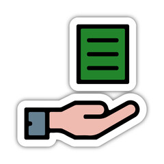 Icones symbole logo colis livraison logistique main et carton couleur gras relief