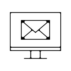 Icones symbole logo email ordinateur courrier epais