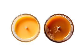 Two candles view from the top