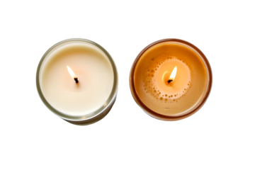 Two candles view from the top