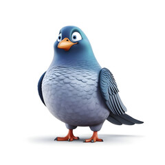 Fototapeta premium view animated 3d cartoon character of bird pigeon