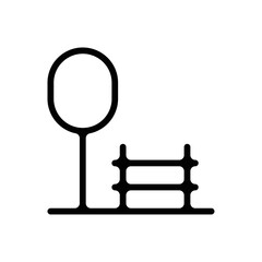 Icones symbole parc et ville nature banc public epais