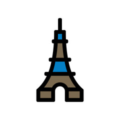 Icones symbole picto tour eiffel paris france couleur epais