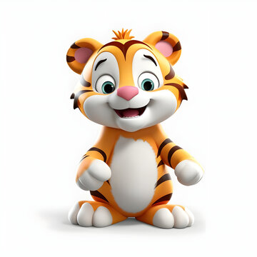 photo of 3d cartoon character of tiger animal