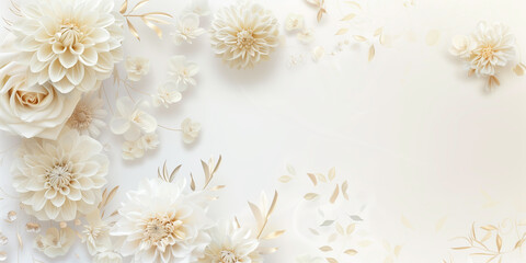 Wedding background with a white cream background