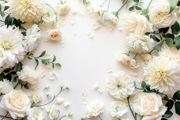 Wedding background with a white glamour background
