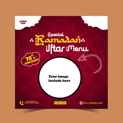 Ramadan special iftar menu food design and social media post template