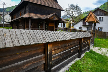 Wooden church in a village in western Ukraine