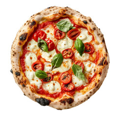 Neapolitan pizza Isolated on transparent background