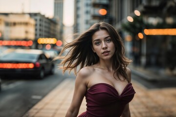 Portrait of a beautiful woman. Street Photo