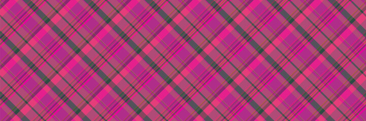 Attire plaid texture textile, variation background seamless tartan. Overlayed pattern fabric vector check in pink and red colors.