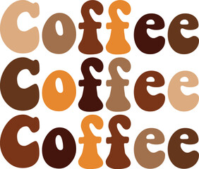 Coffee Retro T-shirt, Boho Coffee, Wavy Shirt, Coffee Smiley Face, Coffee Mama, Funny Shirt, Aesthetic trendy, Retro wavy, Cut File For Cricut And Silhouette