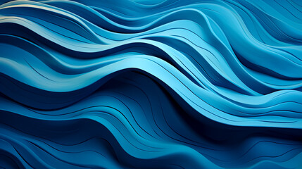 Sculpted Waves of Elegance: Abstract Teal Silk Fabric Design, created with Generative AI technology