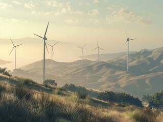 Wind turbines in the mountains