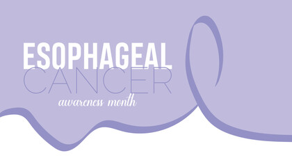 Esophageal Cancer Awareness Month observed every year in April. Template for background, banner, card, poster with text inscription.
