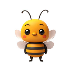 Obraz premium Adorable 3D Cartoon Bee Illustration: A Charming and Whimsical Character Perfect for Kids' Entertainment and Educational Purposes