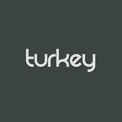 Turkey typography on a gray background. Typography poster. 