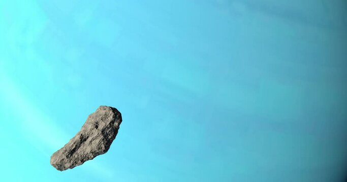 Fictitious recreation of Cordelia orbiting, moon of Uranus