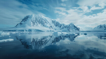Fototapeta na wymiar Antarctica Reflection on the Water