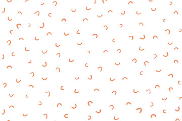 Uneven specks, sparse confetti, falling speckle, amid a doodle glaze donut motif. Vector