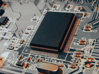 Integrated communication processor. Digital Microprocessor. Computer Controller Circuit Board...
