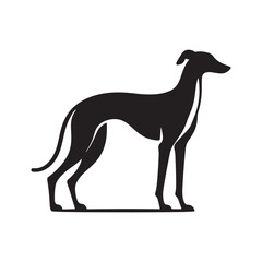 Elegant Grace: Vector Greyhound Silhouette - Capturing the Majestic Beauty and Graceful Form of this Iconic Canine Breed.