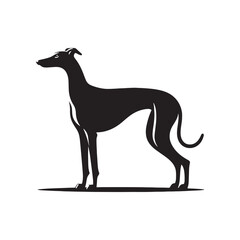 Elegant Grace: Vector Greyhound Silhouette - Capturing the Majestic Beauty and Graceful Form of this Iconic Canine Breed.