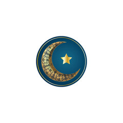 arabic golden crescent moon Vector Ramadan Kareem greeting crescent islamic symbol