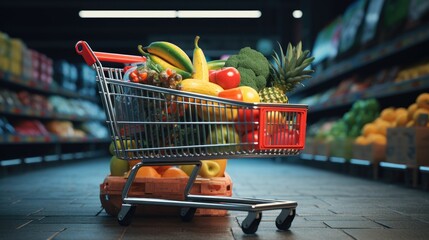 Food shopping supermarket background design - obrazy, fototapety, plakaty