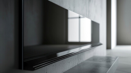 The sleek front panel of a panel heater with a glossy finish and no visible branding or logos.
