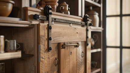 Obraz premium The door is adorned with a set of adjustable racks for holding various items.