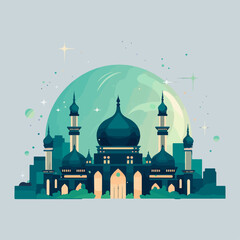 Ramadan kareem on Grey background Vector illustration.