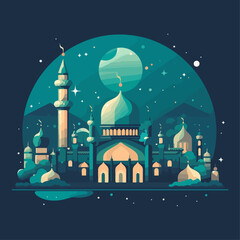 mosque arabic ornament. Ramadan Kareem Vector illustration.