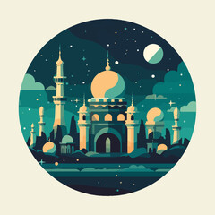 islamic holy holiday Ramadan. Ramadan Kareem calligraphy. Ramadan greeting. Best badges set for design