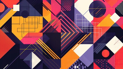 Contemporary Abstract Design in a Colorful Geometric Pattern