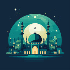 illustration vector Ramadan Kareem template poster. Islamic greeting card with ramadan for wallpaper design, media banner.
