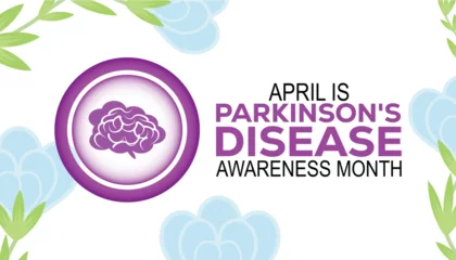 Meubelstickers Parkinson's Disease awareness month observed every year in April.Template for background, banner, card, poster with text inscription. © Rabin
