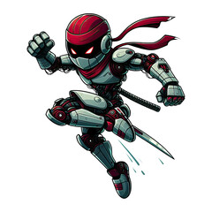 Ninja Warrior pose Attack Illustration PNG